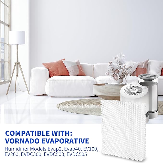 MD1-0034 Humidifier Wicks Filters Replacement, Compatible with Vornado Evaporative Humidifier Evap40, Evap2, EV100, EV200, EVDC300, EVDC500, EVDC505, 4 Packs