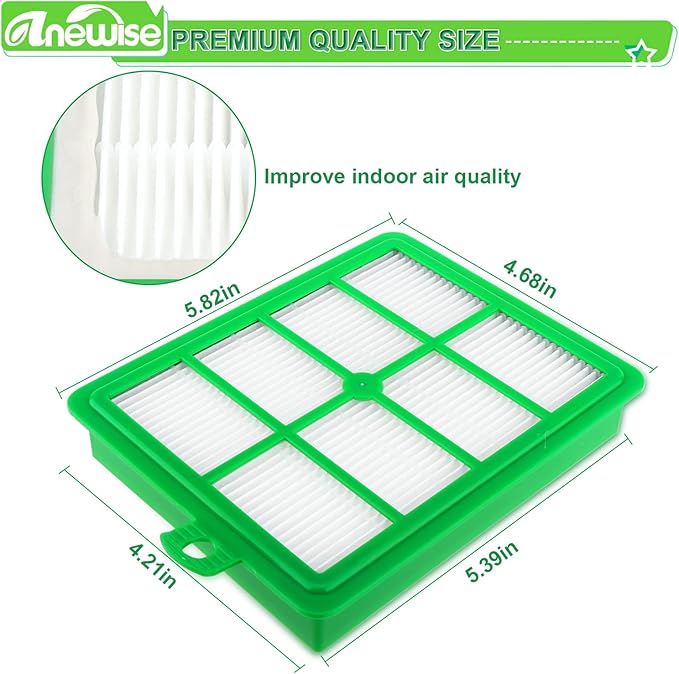 Anewise Hepa Filter for Electrolux Harmony Oxygen EL4335A H12 EL6985 EL012B EL012W EL6988 EL5010 HF12 HF1 Upright/Canister Vacuum Filters (2 PCS)