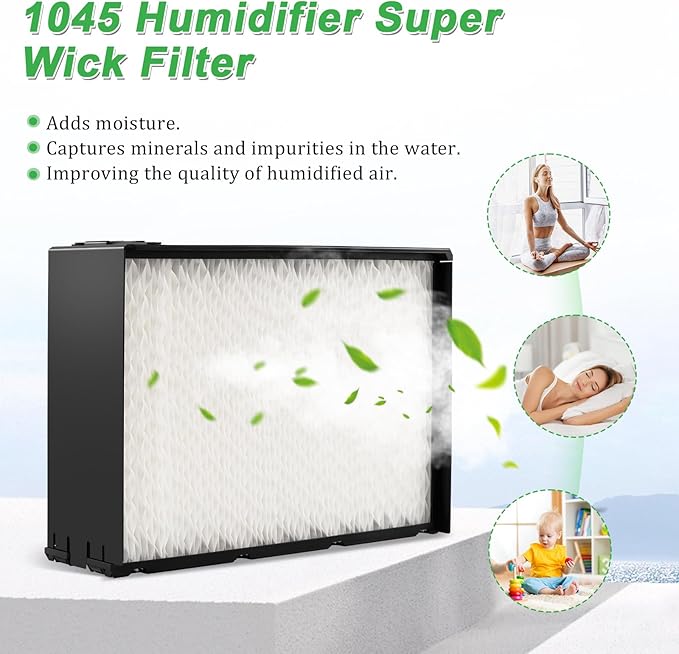 2 Pack 1045 Super Wick Humidifier Filter Replacement Compatible with 1045 Air-care Essick Humidifier Model H12300/H12300HB/H12400/H12400HB/H12600/H12600/H12001/H12AEUO/H12AUKP