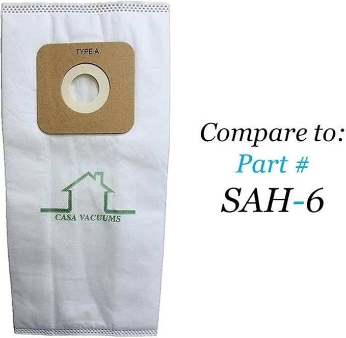 Replacement Bag + Filter Kit for Simplicity S20EZM Allergy Bagged Upright Vacuum Cleaner for Carpet and Hardwood, Multi Surface - Pet Vacuum. 6 Cloth Bags + 1 HEPA Exhaust Filter. Compare to SAH-6