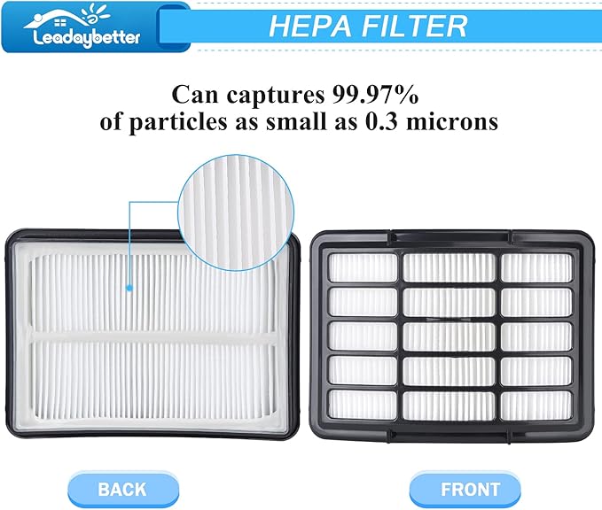 Leadaybetter Vacuum Filter Replacement for Shark Navigator Lift Away Deluxe NV350 NV351 NV352 NV355 NV356E NV360 NV370 UV440 UV540 CU500 ZU503AMZ Models, Parts XFF350 & XHF350, 2 + 4 Pack Filters