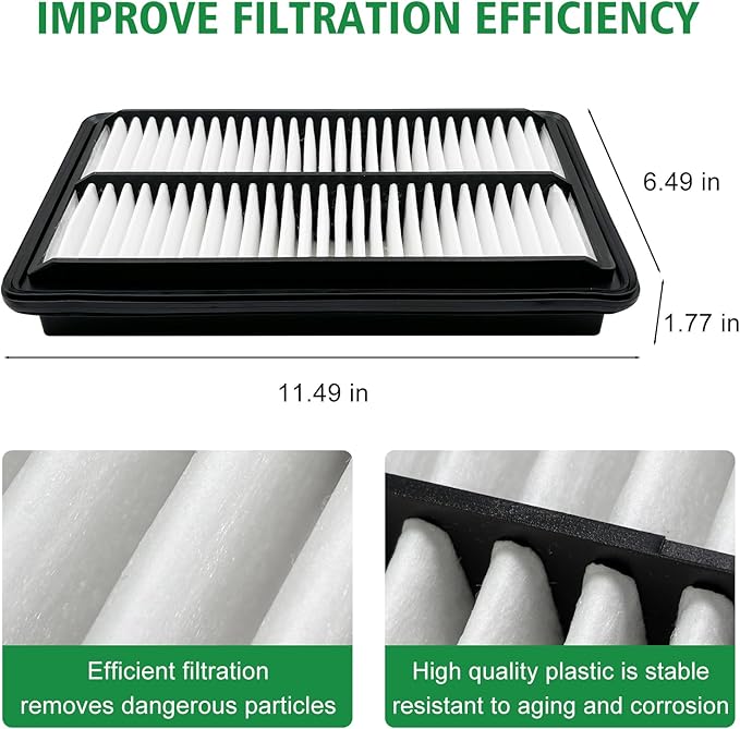 Capume 2PCS Cabin Engine Air Filter JM134 JM1722 Kit Fits for 2016-2022 Pilot, 2017-2025 Ridgeline, 2019-2025 Passport, 2016-2020 MDX 3.5L/3.0L, Replacement for 17220-5J6-A10, CA12061, CF10134
