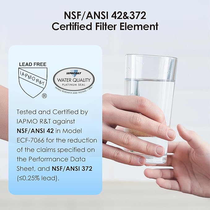 Waterdrop Gravity Water Filter, Replacement for Berkey®, Purewell®, ProOne®, BB9-2® Black Filters & PF-2® Fluoride Filters, Waterdrop Gravity Water Filter System, NSF/ANSI 372 Standard, Combo Pack