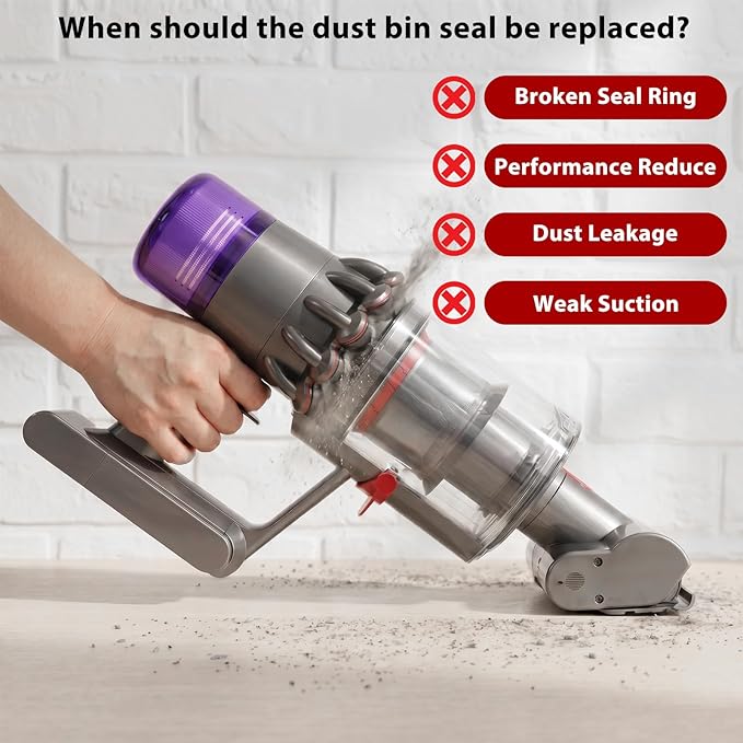 Lemige V11 Dust Bin Seal Replacement Vacuum Parts Compatible with Dyson V15 V11 SV14 SV15 SV22 Cordless Vacuum Cleaner Attachments, Canister Top Sealing Ring for Dyson Replacement Parts & Accessories