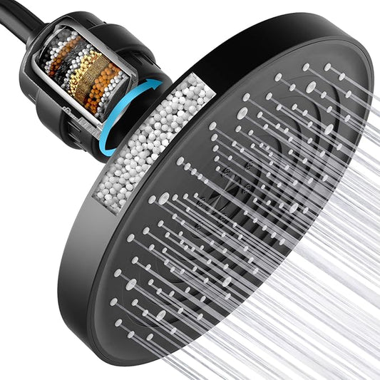 10IN Filtered Shower Head with Handheld High Pressure Showerhead, Detachable Shower Head,Rain Shower Heads with Filters to Remove Chlorine,15 Stage Shower Filter Head for Hard Water