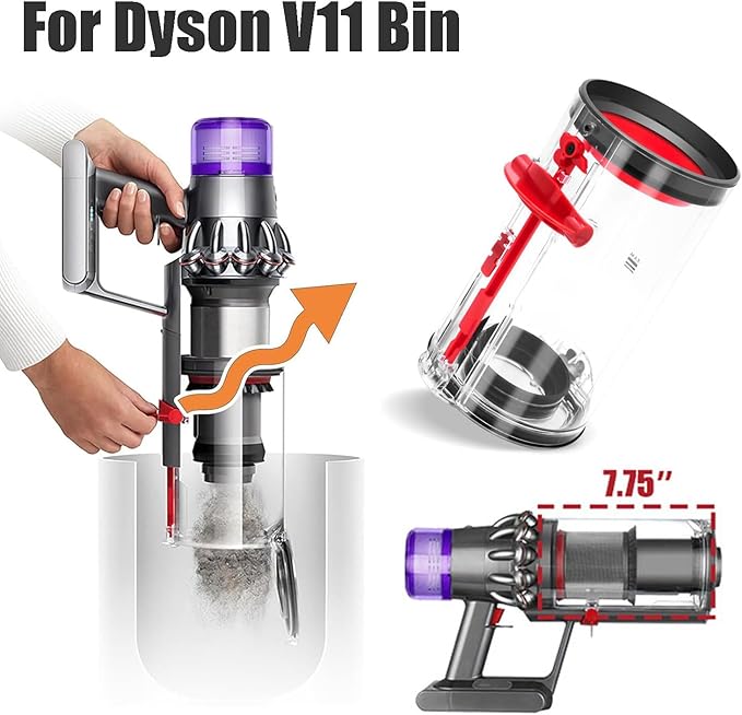 Dust Bin Vacuum Parts & Filter Replacement Parts Compatible with Dyson V11 V15 SV14 SV15 SV22 Vacuum Cleaners - Vacuum Attachments Parts