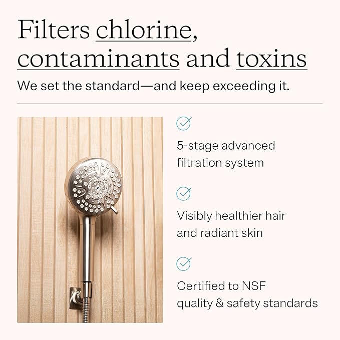 MDhair Replacement Filter for Handheld Shower Head, Advanced 5-Stage Hard Water Shower Filter for Hair & Skin Reduces Chlorine and Heavy Metals, Hard Water Filter Showerhead (6 Pack)
