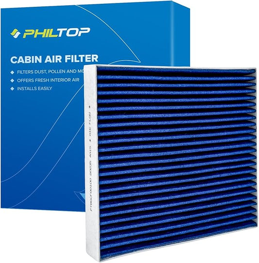 PHILTOP Premium HEPA Cabin Air Filter w/Dual Activated Carbon, Compatible with CF11643 Volkswagen Jetta, Tiguan, Atlas, Taos, Atlas Cross Sport, GTI, Golf, Alltrack, SportWagen, e-Golf, Golf R