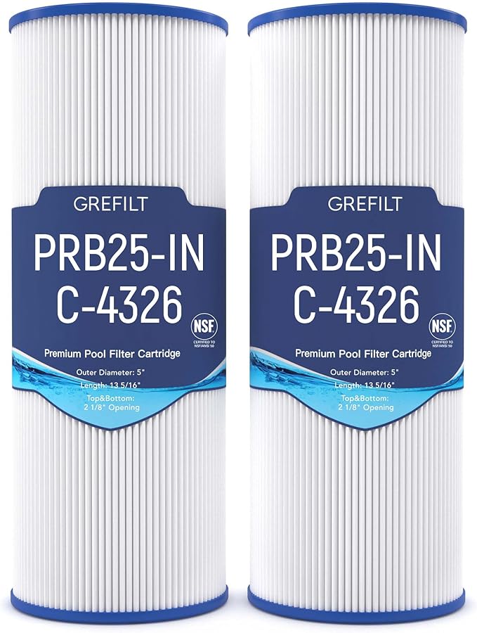 Upgrade C-4326 Hot Tub Filter Compatible with PRB25-IN, Filbur FC-2375, FC-2370, Spa Filter for Guardian 413-106, 5X13 Drop in, 25 sq.ft, 2-Pack