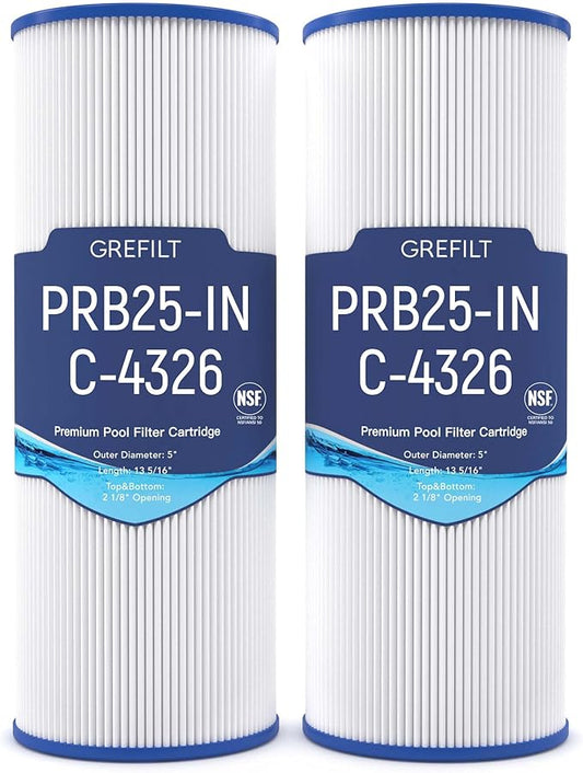 Upgrade C-4326 Hot Tub Filter Compatible with PRB25-IN, Filbur FC-2375, FC-2370, Spa Filter for Guardian 413-106, 5X13 Drop in, 25 sq.ft, 2-Pack