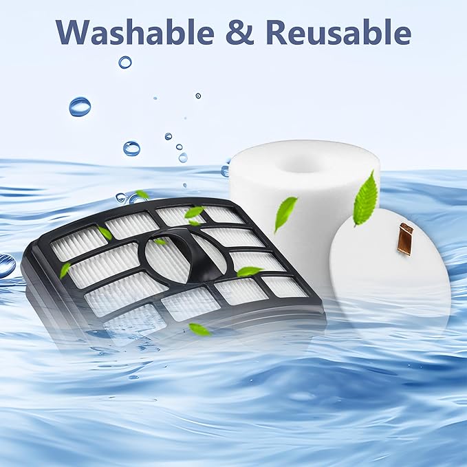 Vacuum Filter Replacement for Shark Rotator Pro Lift-Away NV500, NV501, NV502, NV503, NV505, NV510, NV520, NV552, UV560, Part # XFF500 & XHF500 (2 Post Filters + 4 Foam & Felt Filters)