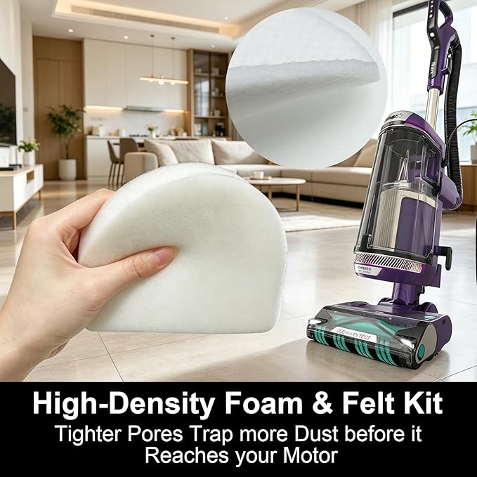 AZ4002 Filter Compaitble with Shark POWERDETECT Upright Vacuum AZ4002 AZ4000, include 1 Soft Roller Brush, 2 HEPA Filters, 4 Foam & Felt Kit, 4 Odor Neutralizer, compare to Part# XFFKAZ4000 XHFAZ4000