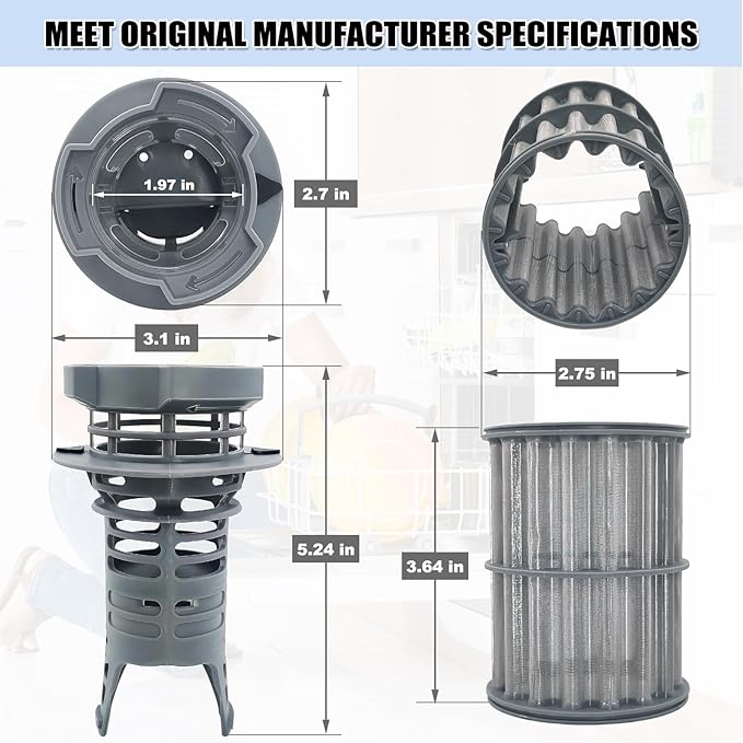 UPGRADED 645038 00645038 Dishwasher Drain Mesh Filter - 651097 Dishwasher Filter Replacement 00651097