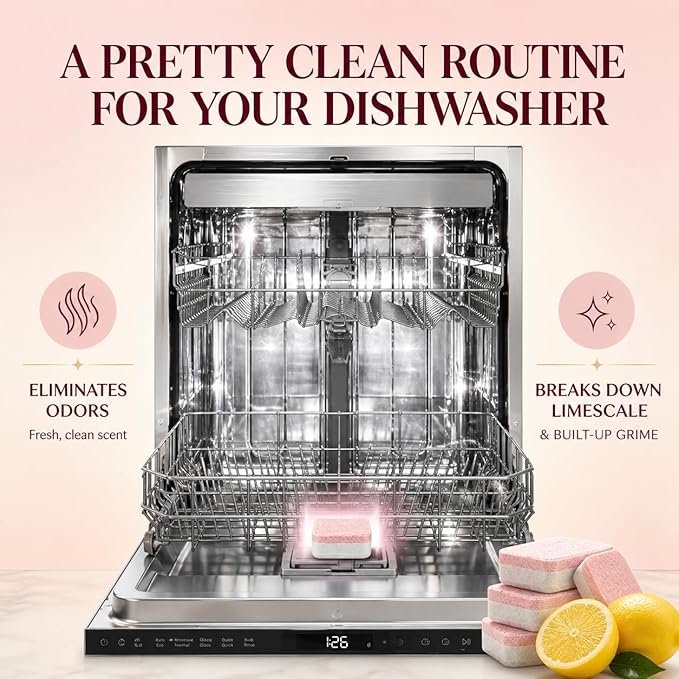 Dishwasher Cleaner And Deodorizer Tablets - 1 Year Supply Unscented Dishwasher Cleaning Tablets - Deep Cleaning Removes Limescale and Odors - Eco-friendly Dish Washer Machine Cleaner - Septic Safe