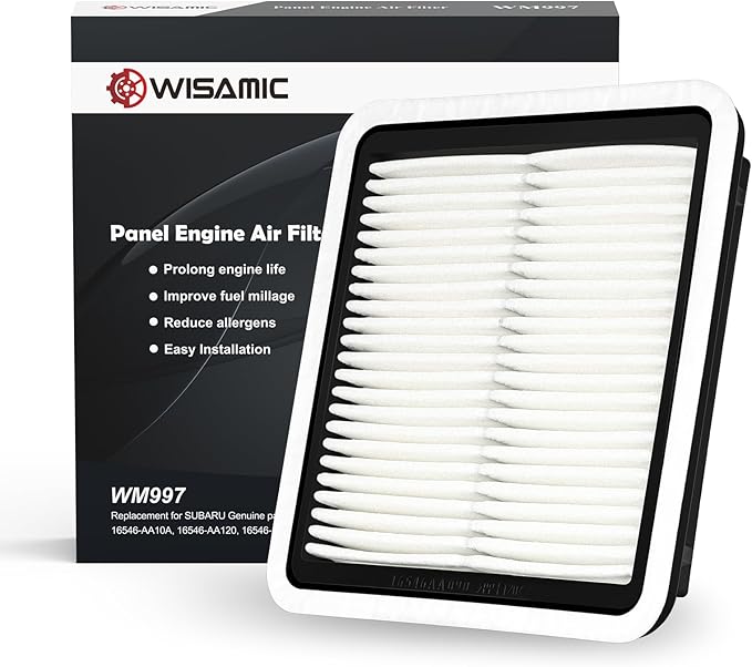 WISAMIC Engine Air Filter Compatible with Subaru: Outback(2005-2018), Forester(2009-2018), Legacy(2008-2018), WRX(2015-2018), XV Crosstrek (2013-2015), Tribeca(2006-2014), WM997, Replace CA9997