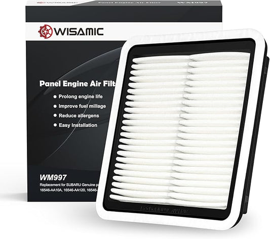 WISAMIC Engine Air Filter Compatible with Subaru: Outback(2005-2018), Forester(2009-2018), Legacy(2008-2018), WRX(2015-2018), XV Crosstrek (2013-2015), Tribeca(2006-2014), WM997, Replace CA9997