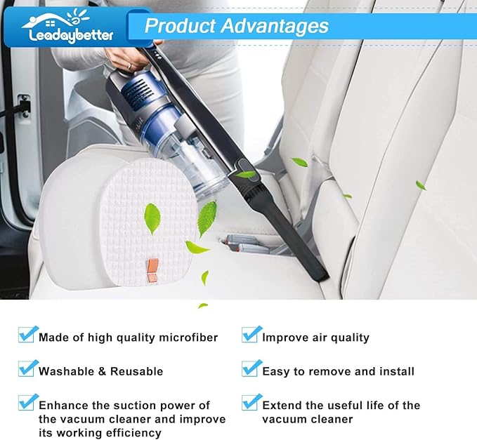 Leadaybetter 2Pack IZ377H Filter Replacement for Shark Rocket Pet Pro IX140 IX141 IX142 IZ140 IZ141C IZ142 IZ162H IZ362H IZ363HT IZ440H IZ462H IZ482H IZ483H UZ145, Part # 617FJ140