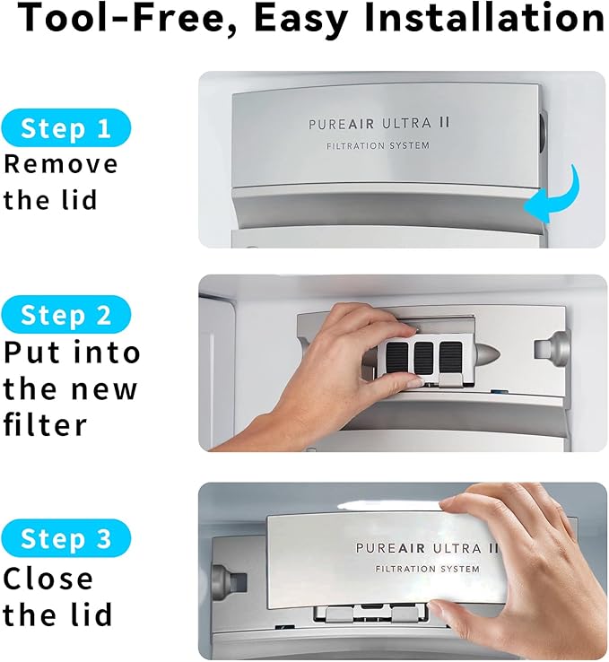 4 Pack Paultra2 Refrigerator Air Filter Replacement, Strong Adsorption Air Filter Compatible with Frigidaire PureAir Ultra 2, Pure Air Ultra II and Electrolux - Part 242047805, 5303918847