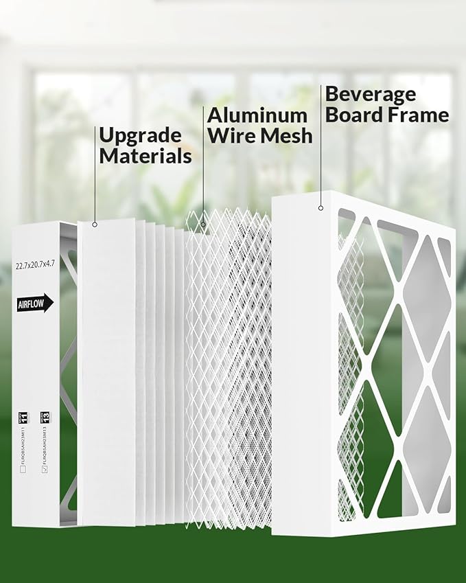 FLRQB5AH23M11 22.7x20.7x4.7 Air Filter Merv 13, Compatible with trane and envirowise Air Filter, for HVAC Systems and Home Air Conditioning, 3Pack