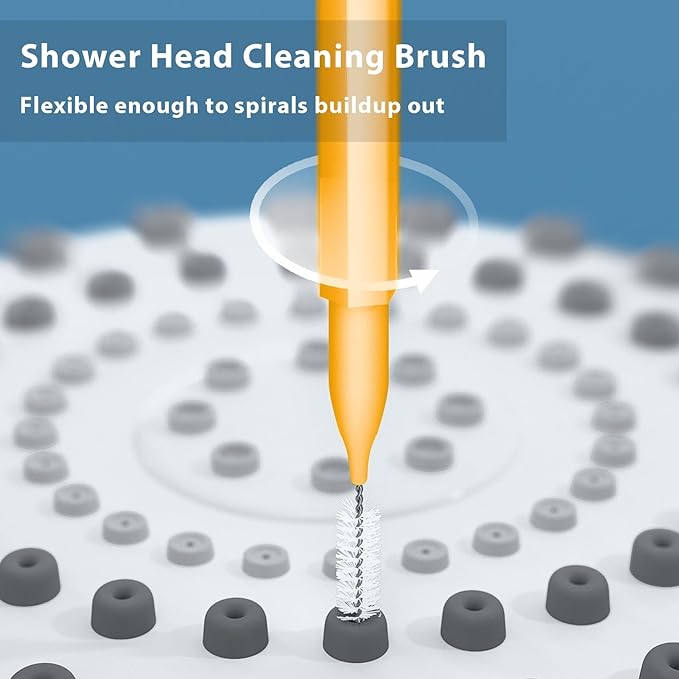 Lumkew Multiplesize Shower Head Cleaner Tool, Shower Head Cleaning Brushes Small Hole, Showerhead Cleaner Picks Unclogging Tiny Nozzle Little Gaps 3D Printer Opening, Orange