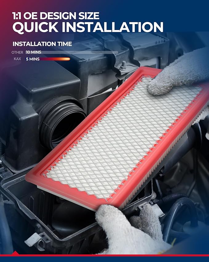 KAX Engine Air Filter, CA10118 Replacement for Dodge Caliber; Jeep Patriot, Compass, Advanced Air Filter Media, Increased Acceleration