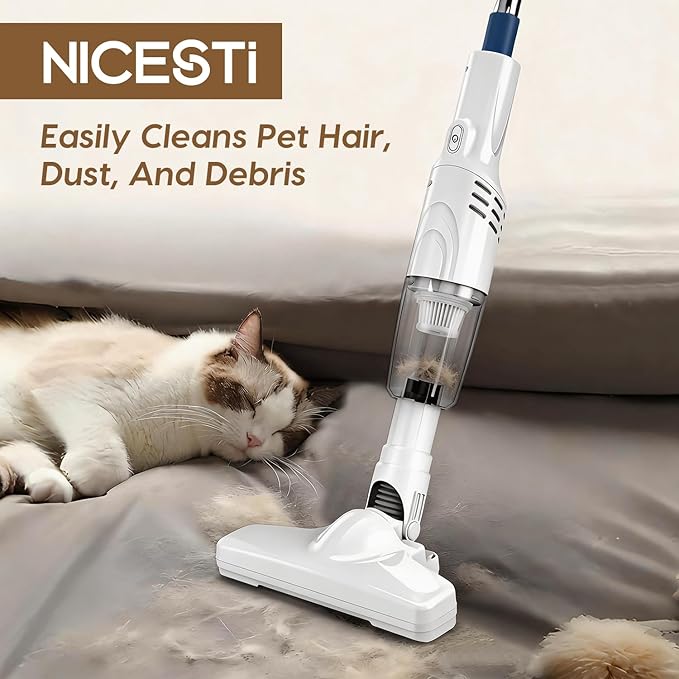 Stick Vacuum Cleaner, Powerful Suction Cordless 3-in-1 Small Handheld Vac with Filter for Hard Floor Lightweight Upright Home Pet Hair