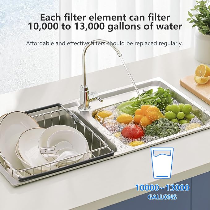 BLUERISE 5 Micron 10" x 2.5" Water Filter Replacement Whole House Sediment Home Water Filter Replacement Cartridge Ro Sediment Filter Easy Installation Fits Any 10" Reverse Osmosis Unit - 6 Pack