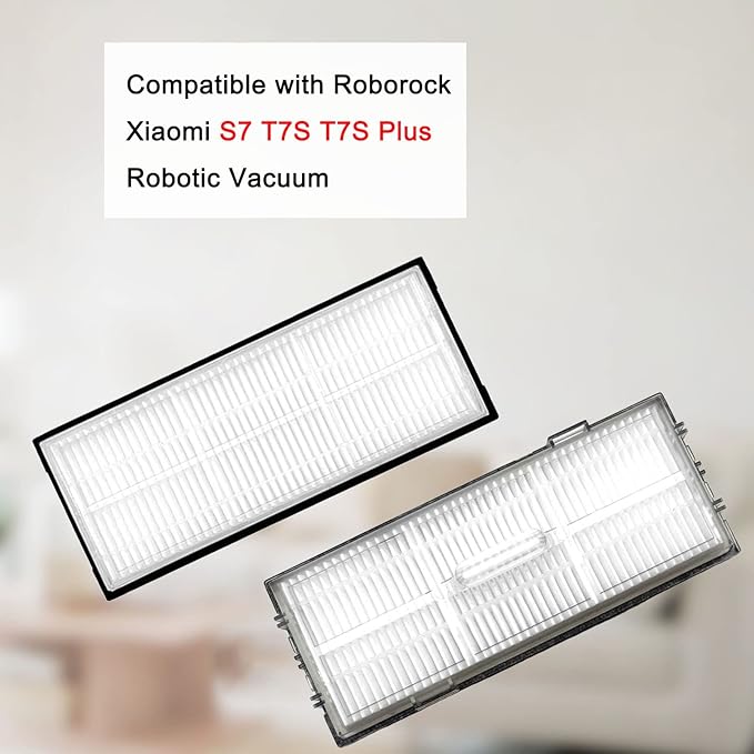 Filter Replacement for Roborock S7 S7+ S7 Max Ultra S8 Pro Ultra S8+ S8 S7MaxV S7 MaxV Plus Robot Vacuum Cleaners,Hard Floor Washable Filters,8 Pack Filters