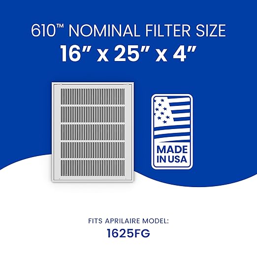 AprilAire 610 Replacement Filter for AprilAire Whole House Air Purifier 1625FG - MERV 11, Clean Air & Dust, 16x25x4 Air Filter (Pack of 1)