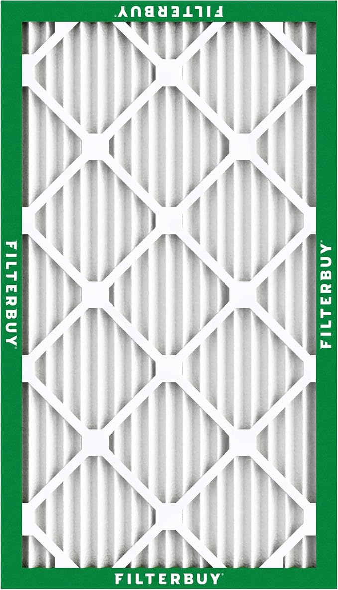 Filterbuy 10x20x1 Air Filter MERV 8 Essential Dust & Allergy Defense (2-Pack), Electrostatic Pleated HVAC AC Furnace Filters Replacement, Made in USA (Actual Size: 9.50 x 19.50 x 0.75)