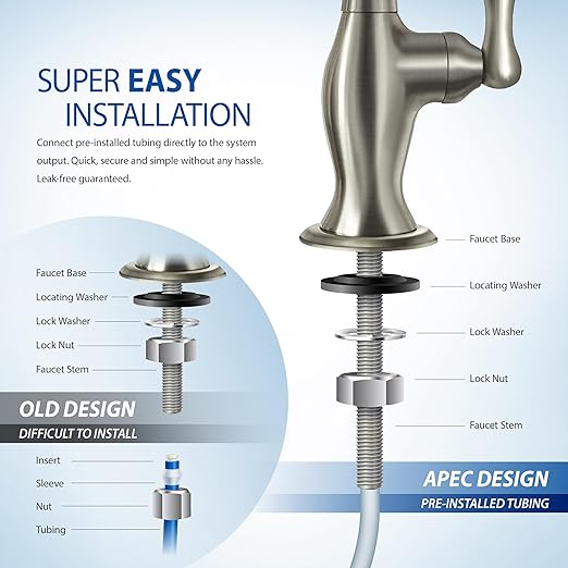 APEC Water RO-PH90, 6-Stage Alkaline Under Sink Reverse Osmosis Water Filter System, NSF Certified 372 & 58, 90 GPD, Reduces 99% of Impurities