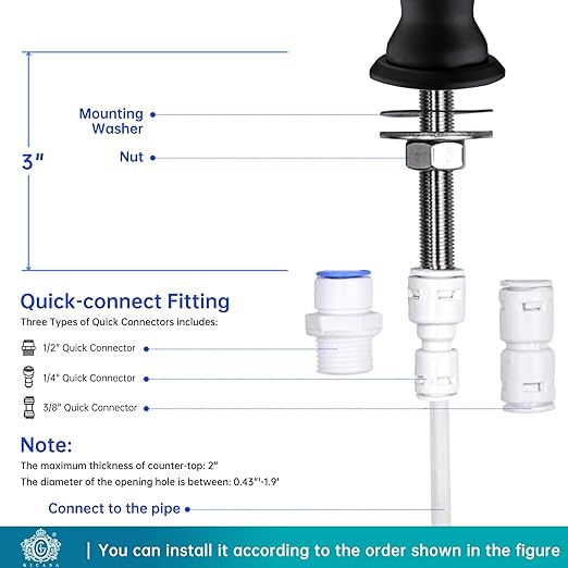Sink Drinking Water Faucet,Stainless Steel Sink Water Filter System, Suitable for Most Reverse Osmosis or Water Filtration Systems, Reverse Osmosis Faucet for Kitchen Bar