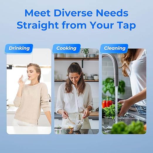 Waterdrop UA-5Y 5-Year Under Sink Water Filter System, Ultra Long Life, Reduces Lead, Chlorine, Bad Taste & Odor, Water Filter for Sink Faucet Connects Directly to Your Faucet