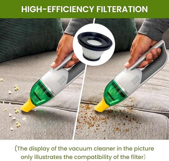 8 Pack HEPA Vacuum Filters Compatible with Compact Cordless Vacuum Cleaner,Vac Parts as Seen on TV,Washable and Reusable