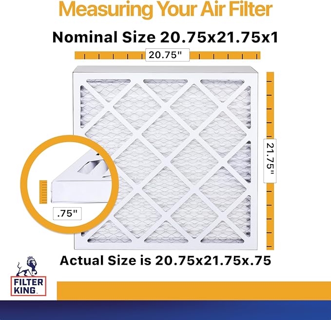 Filter King Air Filters 20.75x21.75x1 | 4-PACK | MERV 13 HVAC Pleated AC Furnace Filters | Air Purifier | Replacement Filters for Clean, Healthy & Fresh Environment | MADE IN USA