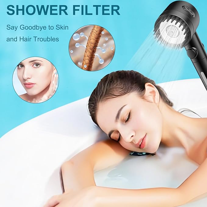Replacement Shower Filter for Handheld Shower Head,Compatible with Vatex Shower Head Handheld,15 Stage for Hard Water Remove Chlorine and Harmful Substances.（3 Pack）