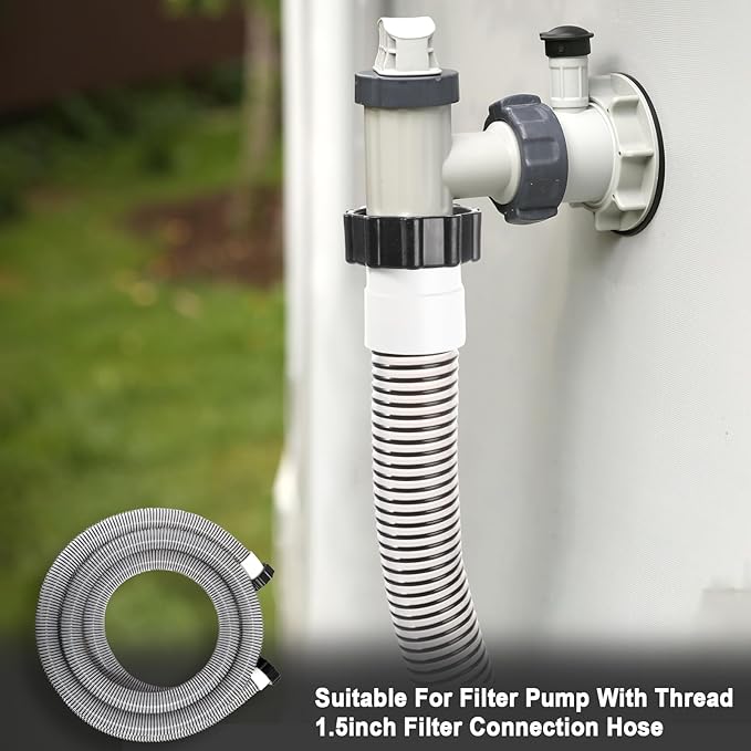 1 Pack 1 1/2 Pool Hose for Above Ground Pools 15ft Long Pool Pump Replacement Filter Hoses 1.5" EVA Swimming Pools Filter Hose for Filters Pumps, Saltwater Systems and Sand filters (Black)