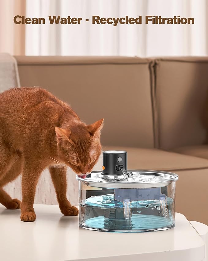 VKIMISS Cat Water Fountain Filters: Pet Water Dispenser Filter Replacement 24 - Packs of Cat Fountain Filters (12 Carbon Filters + 12 Sponges) Multiple Filtration Please Replace it Every 2-3 Weeks