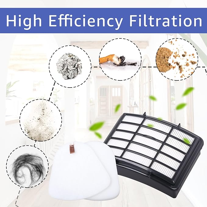 1 HEPA + 4 Foam &Felt Filters For Shark Vacuum Navigator Lift Away Filter Replacement NV350, NV351, NV352, NV355, NV356E, NV360, NV370, UV440, UV540, CU500 Replacement Parts XFF350 and XHF350