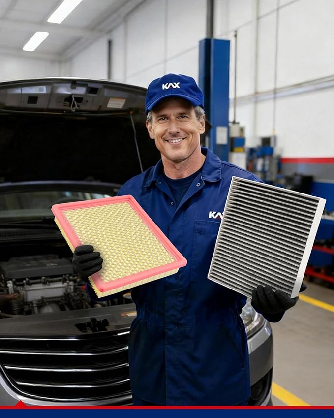 KAX Engine & Cabin Air Filter Kit, Replacement for Chrysler Town & Country 2008-2010, Dodge Grand Caravan 2008-2010, Volkswagen Routan 2009-2010, Replace# CA9054 CF10743