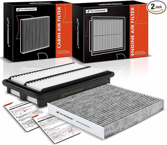 A-Premium 2-PC Engine & Cabin Air Filter with Activated Carbon Compatible with Honda Pilot 2016-2022, Passport 2019-2022, Ridgeline 2017-2022 & Acura MDX 2016-2020 3.5L, MDX 2017-2020 3.0L