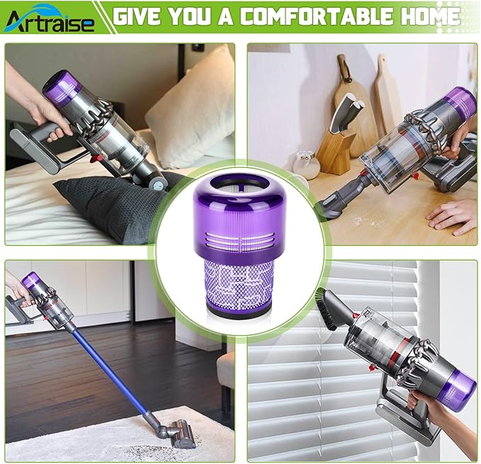 Artraise 2 Pack V15 Filter Replacement Compatible with Dyson V11 Torque Drive Animal Complete Extra Detect Submarine (SV14, SV15, SV17, SV22, SV28, SV47) Vacuum, Compare to Part 970013-02