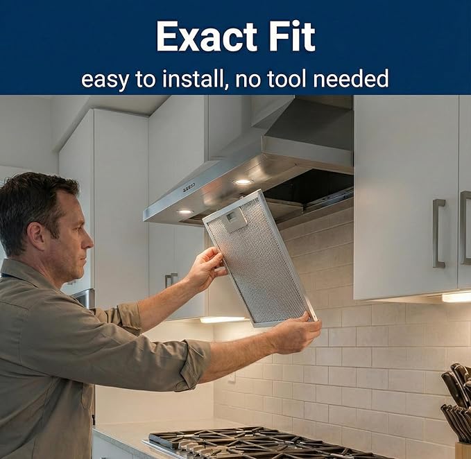 2X SB08087294 Range Hood Filter Replacement Compatible with Broan Nutone RM523004 Kenmore 233.53363 11.75” x 9.40” Kitchen Exhaust Fan Aluminum Grease Filter for Range Hood Vent