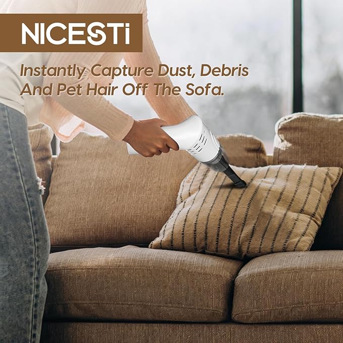 Stick Vacuum Cleaner, Powerful Suction Cordless 3-in-1 Small Handheld Vac with Filter for Hard Floor Lightweight Upright Home Pet Hair