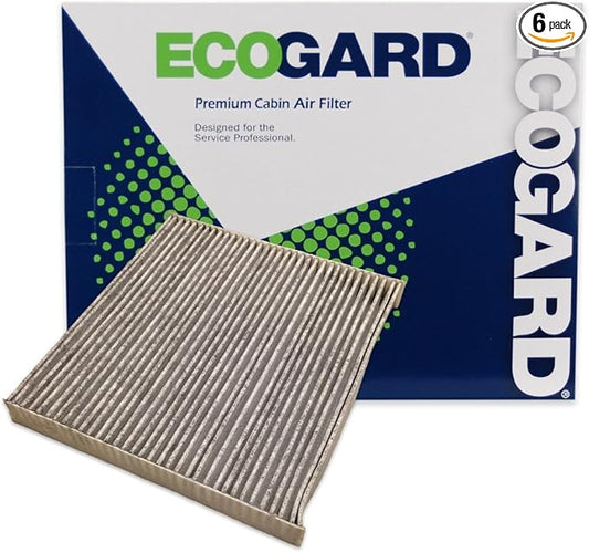 ECOGARD XC35519C Premium Cabin Air Filter with Activated Carbon Fits 2006-2025 Honda Ridgeline, 2019-2025 Passport, 2003-2017 Accord, 2007-2016 CR-V, 2006-2015 Civic, 2009-2022 Pilot (Pack of 6)