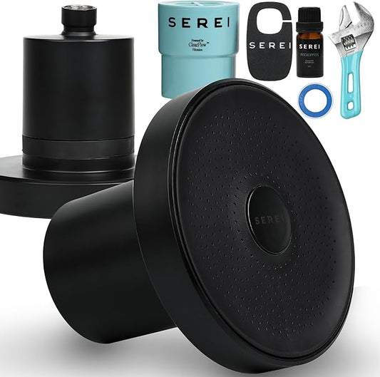 Lab Tested Filtered Shower Head | Best Shower Head with Filters for Chlorine & Hard Water | High Pressure Shower Filter for Healthy Skin & Hair | Soothes Dry or Irritated Skin & Hair (2.0 Jet Black)