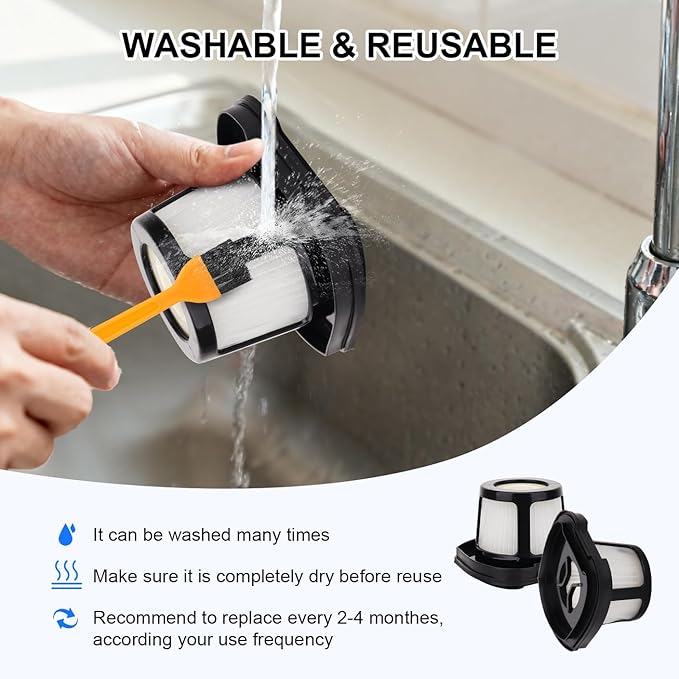 Hepa Filter Replacement Compatible with Bissell Pet Hair Eraser Hand Vacuum 2390A, 2284W, 2390, 2579, 2389, Part # 1614212 1614203 1614204-4 Mesh Filters and 6 Foam Filters