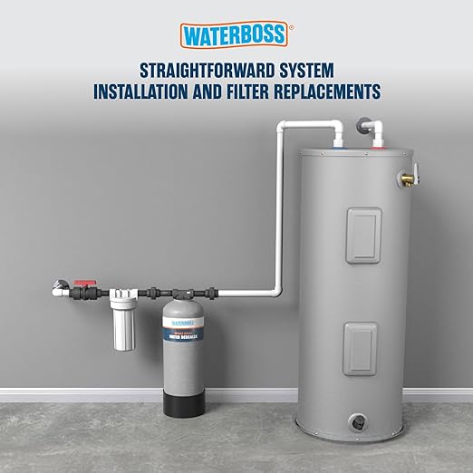 WaterBoss Whole House Salt Free Descaler System - Works with City & Well Water Filters - 6yr, 600,000 Gl - Water Softener Alternative for Home - WB-WH-DSCLR
