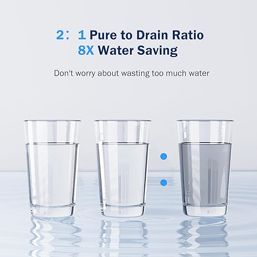Frizzlife 600GPD Reverse Osmosis Water Filter System, NSF/ANSI 58&53&42&372 Standard, 11 Stage Tankless RO Water Filter, Under Sink Water Filtration, 2:1 Pure to Drain, Reduces TDS, PX600-Black