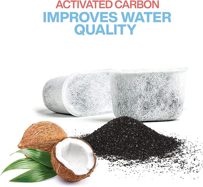 Pack of 6 Replacement Charcoal Water Filters for Keurig and Breville BWF100 Coffee Machines - Keurig 2.0 1.0 and Breville BWF100 Compatible Filters Fit Both Newer & Older Models Coffee Makers